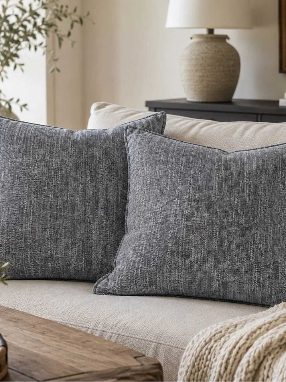 Navy Blue and white decorative pillow case 18x18 - “NO INSERT” SKU 131